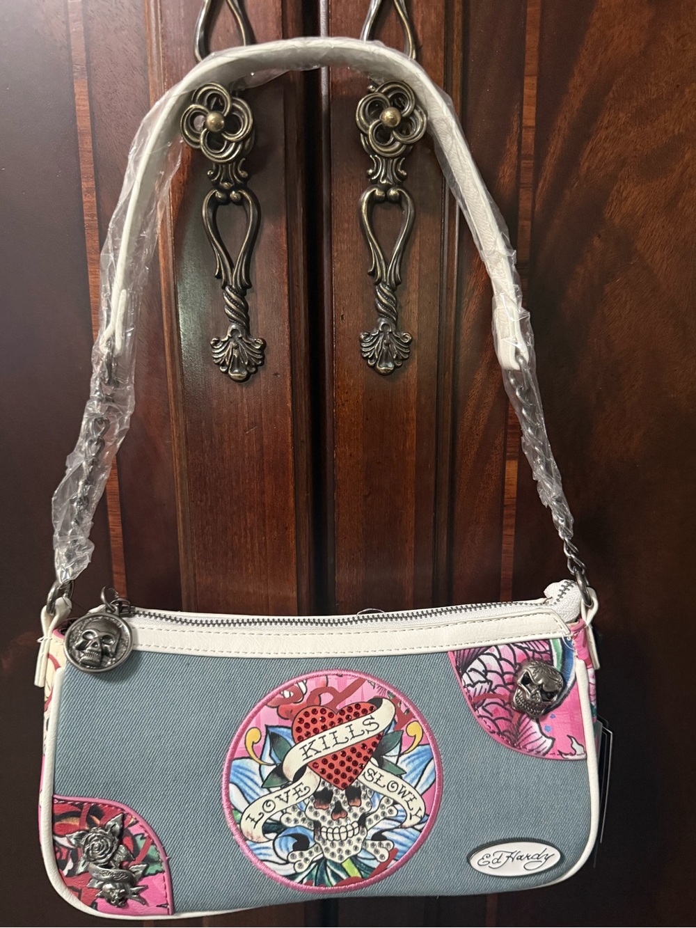 Ed Hardy Denim Shoulder Bag